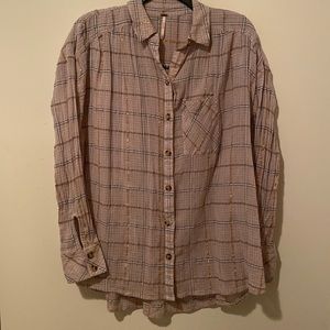 Free People Long Sleeve XS Beige Top; like new only worn a couple of times